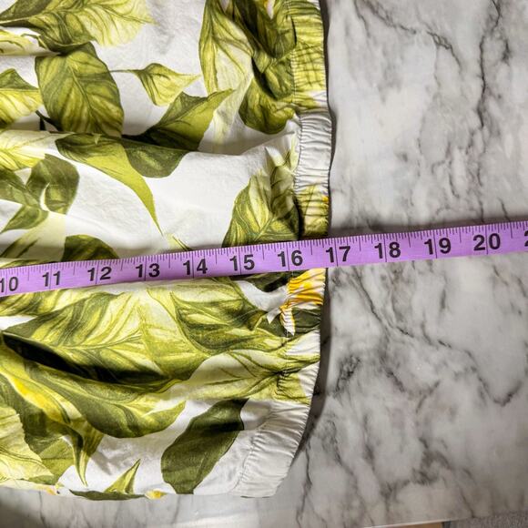 H&M Puff Sleeve Lemon Fruit Print Square Neck Crop Top Size M Cotton Cottage - Picture 7 of 7